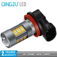 Competitive Price  H8 H11 Led 4014 62SMD Dual Color Auto Car Fog Light 10-30V 2.5W Headlight Bulb Yellow Driving-Lamp DJ055-H11