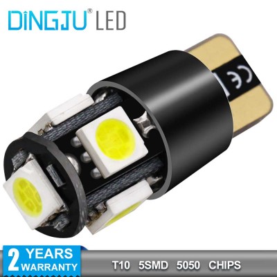 Factory Direct Price W5w 5050 T10 194 Car Led Light Bulb 10-30V 2.2W 5SMD Auto Canbus Width Reading Lamp 6508K ZL152