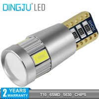 High Power T10 W5w 501 6SMD 5630 Led Lamp 12V 1.8W Auto Wedge Bulbs Interior Lights Car Reading Licence Plate Light DJ089-5630